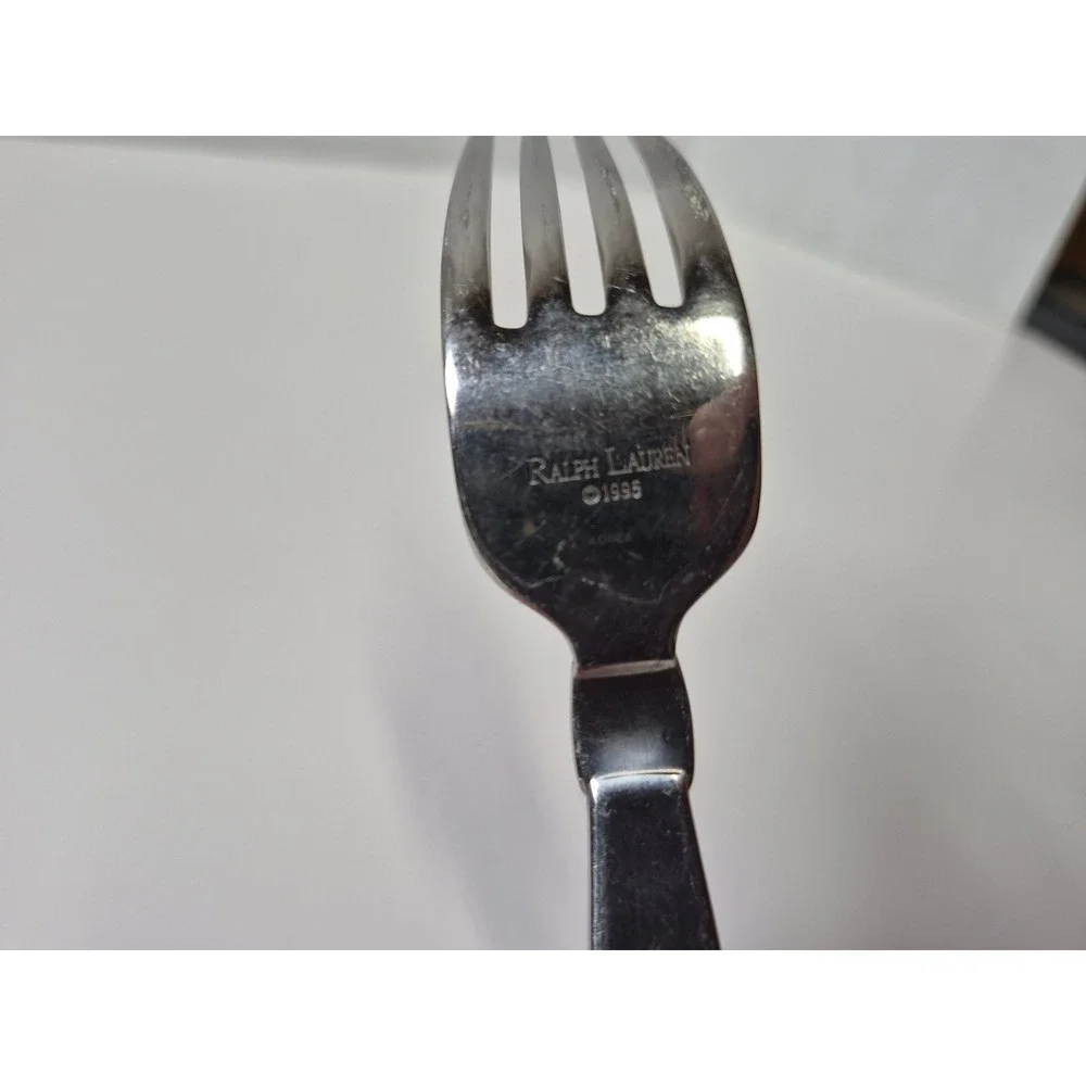 Ralph Lauren 1995 Stainless Steel Dinner Fork Medallion Sunburst Telluride vtg